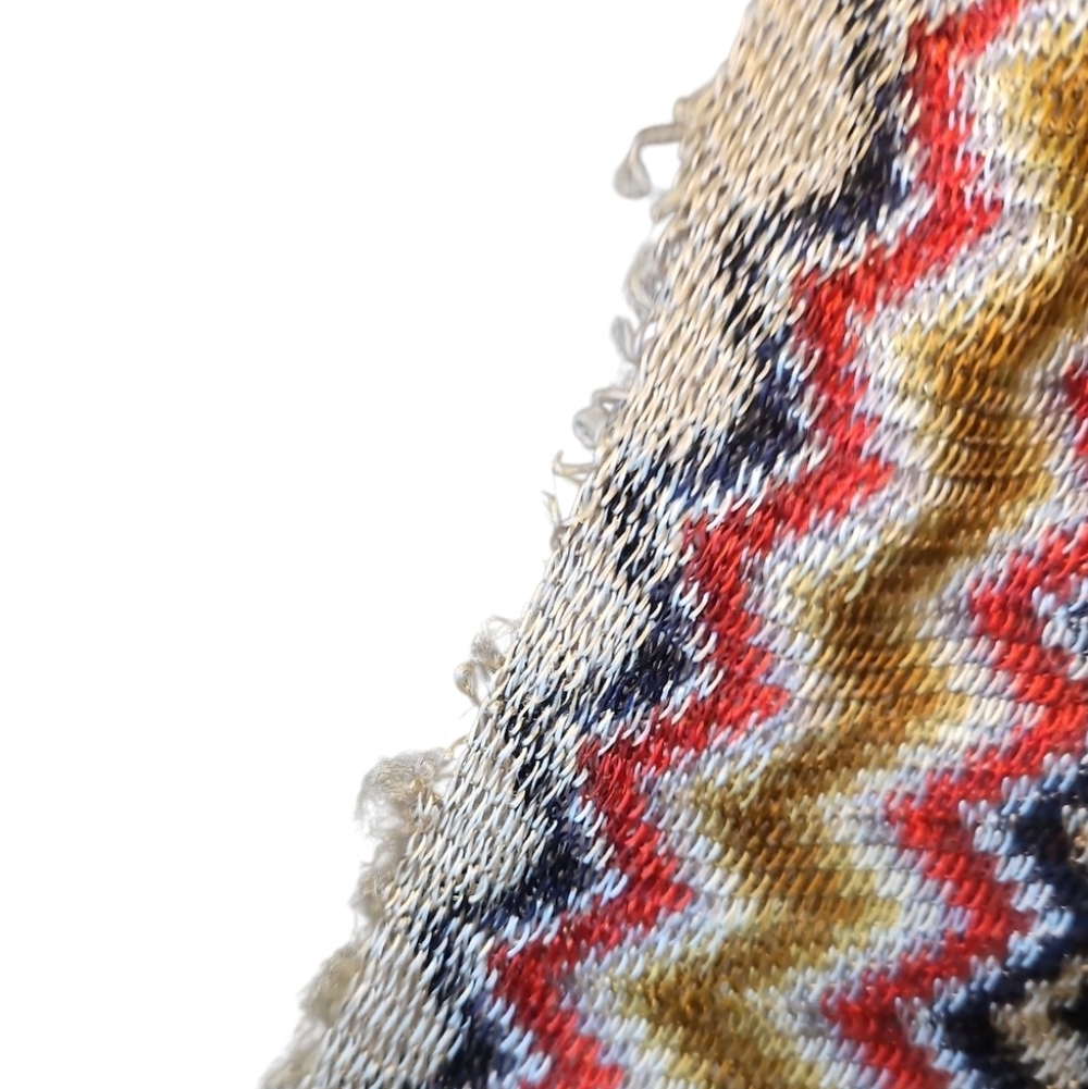 MISSONI | Multicolor Zigzag Knit Scarf Accessory AS IS - Picture 4 of 4